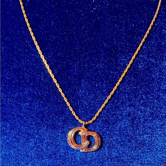 CHRISTIAN DIOR CD Monogram w/CHRISTIAN DIOR Necklace, Authentic. EUC - Picture 1 of 4